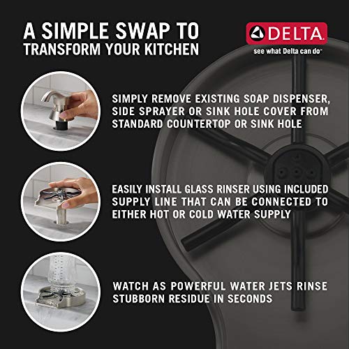 Delta Faucet Glass Rinser for Kitchen Sinks, Kitchen Sink Accessories, Bar Glass Rinser, SpotShield Stainless GR150-SP