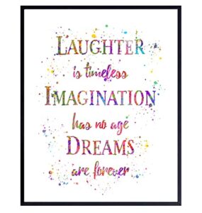 laughter inspirational quote home decor - dreams 8x10 wall art decoration poster print for baby, boy, girl or kids bedroom, nursery, office, living room - gift for fans