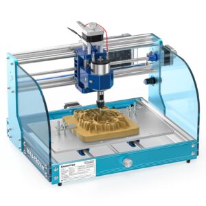 genmitsu 3018-prover v2 cnc router machine with full aluminum structure for beginner, mini milling engraver kit with z-probe, limit switches, e-stop, ideal for wood, acrylic, mdf, plastic, pvc