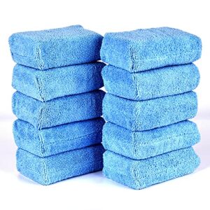 carkio car wash microfiber sponges block house clean sponge 5 inch round microfiber waxing sponge car cleaning kit pad (10pcs)