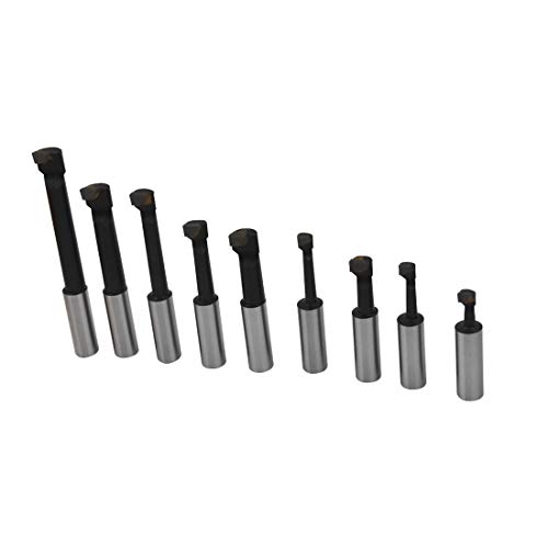 1/2" Boring Bar Set C6 9 Pcs Carbide Tipped Bars 3/4" Shank Lathe Tool