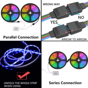 SENYERGIANT LED Strip Lights, 32.8 ft RGB Led Light Strip 600 LED 5050 SMD IP65 Waterproof RGB Flexible Light Strip Kit with 44 Key IR Remote RGB Controller, Strengthen Tape, 12V 5APower Supply12