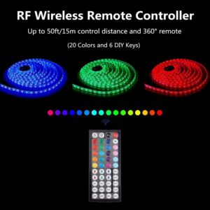 SENYERGIANT LED Strip Lights, 32.8 ft RGB Led Light Strip 600 LED 5050 SMD IP65 Waterproof RGB Flexible Light Strip Kit with 44 Key IR Remote RGB Controller, Strengthen Tape, 12V 5APower Supply12