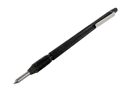 Taytools 466101 Heavy Duty Tungsten Carbide Scriber Etching Pen Made From Hardened Tool Steel with Magnetic Pickup with Pocket Clip Knurled Body for Metal Glass Ceramic