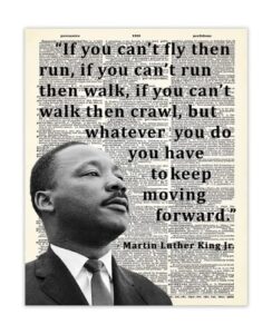 inspirational martin luther king poster "if you can't fly" 8x10 motivational wall art & positive affirmations wall decor for bedroom teen girl boy - mlk quotes decor & office decor for men, women