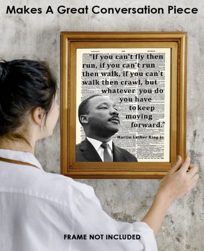 Inspirational Martin Luther King Poster "If You Can't Fly" 8x10 Motivational Wall Art & Positive Affirmations Wall Decor for Bedroom Teen Girl Boy - MLK Quotes Decor & Office Decor for Men, Women