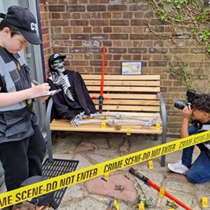 Kobe1 Crime Scene Kit:Crime Scene Barrier Tape,Do Not Enter (20Feetx1),Evidence Collection Bags (x2),Photo Evidence Markers, Frames(Cards:1 to 10),(7cm x 4cm Folded)