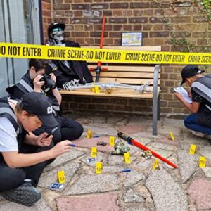 Kobe1 Crime Scene Kit:Crime Scene Barrier Tape,Do Not Enter (20Feetx1),Evidence Collection Bags (x2),Photo Evidence Markers, Frames(Cards:1 to 10),(7cm x 4cm Folded)