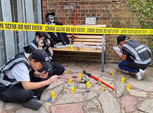 Kobe1 Crime Scene Kit:Crime Scene Barrier Tape,Do Not Enter (20Feetx1),Evidence Collection Bags (x2),Photo Evidence Markers, Frames(Cards:1 to 10),(7cm x 4cm Folded)