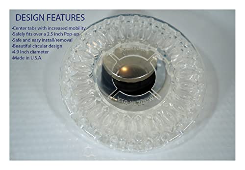 Hairbine Hair Drain Catcher - for Tub and Shower Pop-up Stopper drains, Pet Hair & Debris Trap/Stopper for Bathrooms - Drain Cover & Protector - Fight Clogs & Buildup - Patent Pending