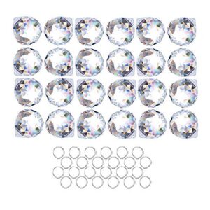 crystalsuncatcher 24pcs clear crystal ball prism suncatcher rainbow pendants maker, hanging crystals prisms for windows,20mm