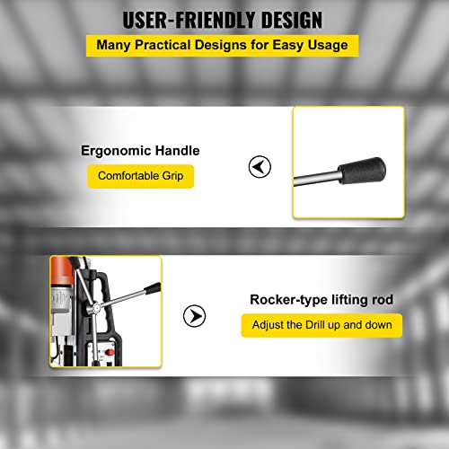 Mophorn 1550W MD50 Magnetic Drill 500 RPM Spindle Speed Electric Magnetic Drilling System with 2 Inch Boring Diameter and 2900 LBS Magnet Force