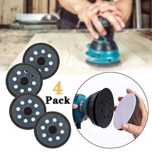 AxPower 4 Packs 5 inch 8 Hole Replacement Sander Pads 5" Hook and Loop Sanding Backing Plates for Makita 743081-8 743051-7, DeWalt 151281-08 DW4388, Porter Cable, Hitachi 324-209