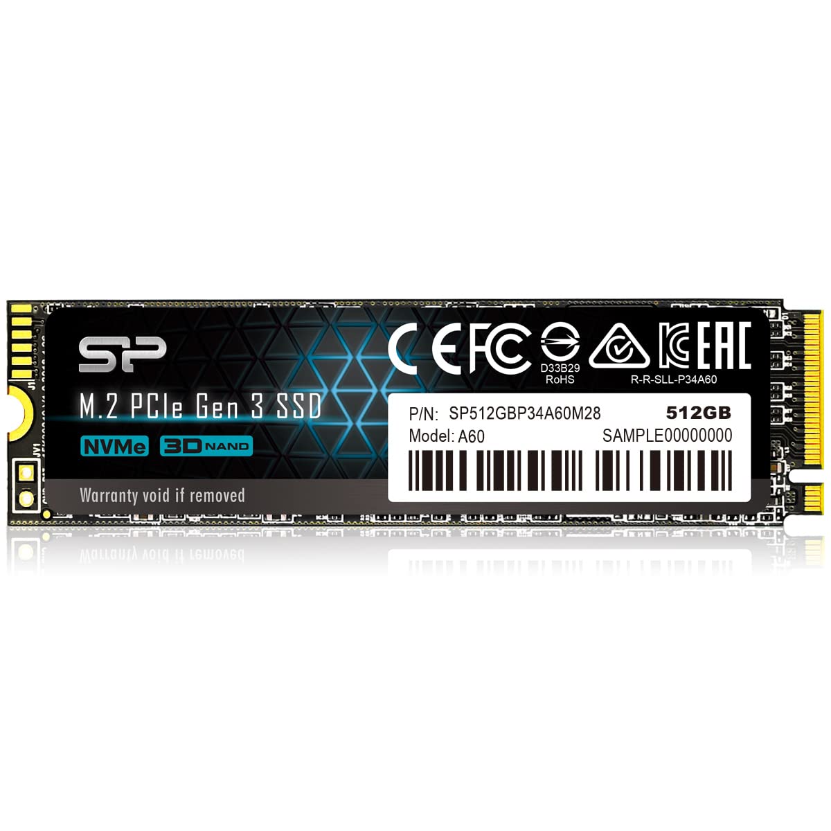 Silicon Power 512GB NVMe M.2 PCIe Gen3x4 2280 SSD (SP512GBP34A60M28)