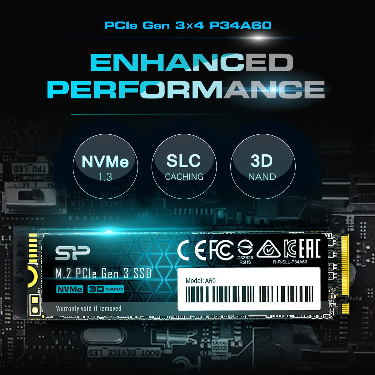 Silicon Power 512GB NVMe M.2 PCIe Gen3x4 2280 SSD (SP512GBP34A60M28)