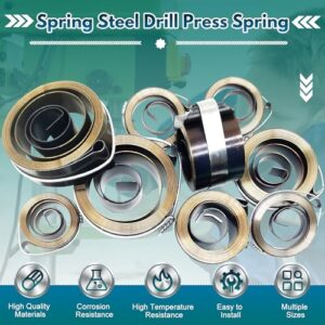 MroMax 3Pcs Drill Press Spring, 0.03" x 0.31" x 39.37" Quill Spring Feed Return Coil Spring Assembly, 0.8 x 8 x 1000mm Drill Press Spring Spring Steel Chemical Blackening Finish