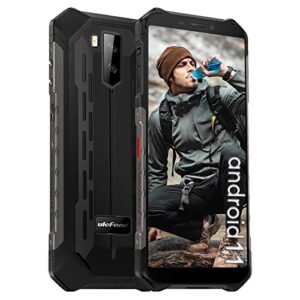 rugged smartphone ulefone armor x5 (2021), waterproof ip68 dual sim unlocked phones, global 4g lte, 8-octa-core android 11, 3gb+32gb, 5000mah battery, face recognition, bluetooth, nfc, compass -black