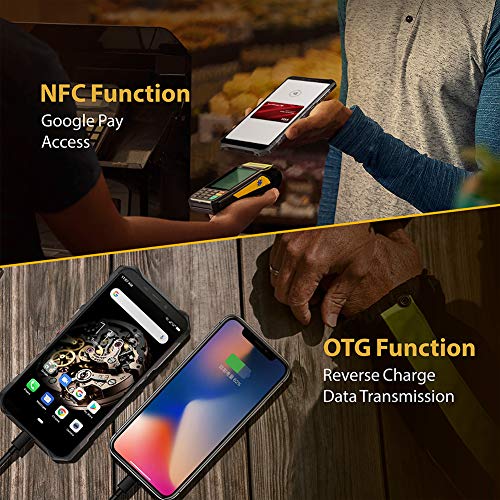 Rugged Smartphone Ulefone Armor X5 (2021), Waterproof IP68 Dual SIM Unlocked Phones, Global 4G LTE, 8-Octa-core Android 11, 3GB+32GB, 5000mAh Battery, Face Recognition, Bluetooth, NFC, Compass -Black