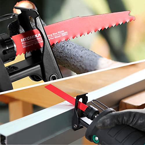 HYCHIKA 32-Piece Reciprocating Saw Blade Set Metal Wood Cutting Saw Blades with Organizer Case