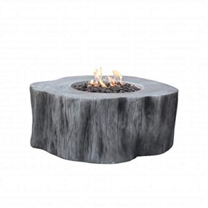 elementi outdoor fire pit 45,000 btu 42-inch length natural gas fire table patio fireplace with lava rocks and fire bowl cover, manchester series (l42 x w39 x h17 inch) (classic grey)