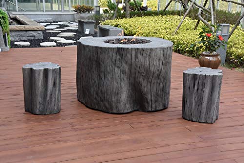 Elementi Outdoor Fire Pit 45,000 BTU 42-Inch Length Natural Gas Fire Table Patio Fireplace with Lava Rocks and Fire Bowl Cover, Manchester Series (L42 x W39 x H17 inch) (Classic Grey)