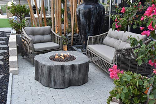 Elementi Outdoor Fire Pit 45,000 BTU 42-Inch Length Natural Gas Fire Table Patio Fireplace with Lava Rocks and Fire Bowl Cover, Manchester Series (L42 x W39 x H17 inch) (Classic Grey)