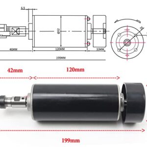 RATTMMOTOR 500W CNC Air Cooled Spindle Motor ER11 12000RPM + Input Voltage AC110V-220V Speed Controller with Power Supply + 52mm Clamp for CNC Router Milling Machine