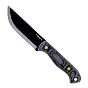 condor tool & knife, sbk knife (straight back knife), 1075 high carbon steel, micarta handle, kydex with leather belt loop sheath