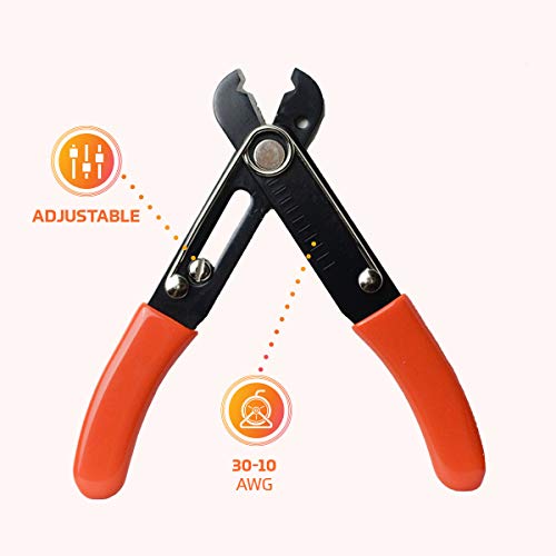 Paladin Tools PA1161 Adjustable Wire Stripper Tool | Wire Cutter Electrical | 30-10 AWG (2023 Model)