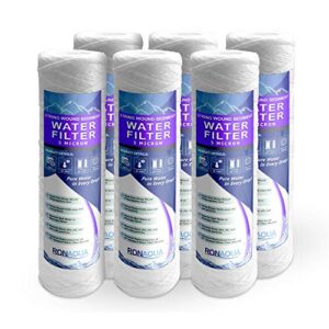 6 ronaqua wound string 5 micron sediment water filter cartridges 10 inc. x 2.5 inc. can be used as a replacement for any ro system. well-matched with pfc4002, rs2-ds, wp5, wfpfc4002, 43235-76350