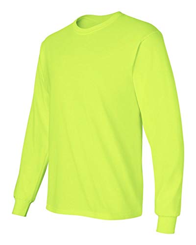 Fit In Basic Safety High Visibility Long Sleeve Construction Work Shirts for Men X-Large, Safety Green (3pk)