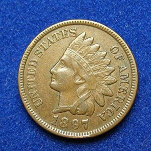 1897 No Mint Mark U.S. Indian Head Cent Full LIBERTY - Full Rim - Excellent Coin - Seller Grades Fine to XF
