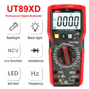 UNI-T UT89XD True RMS 6000 Counts LED Digital multimeter Test ac dc Voltmeter Ammeter Capacitance Frequency Resistance Test