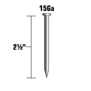 Metabo HPT Finish Nails | 2-1/2-Inch x 15 Gauge | Angled | Electro Galvanized | 1000 Count | 24206SHPT