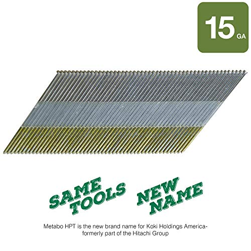 Metabo HPT Finish Nails | 2-1/2-Inch x 15 Gauge | Angled | Electro Galvanized | 1000 Count | 24206SHPT