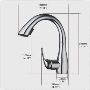 Beelee Kitchen Sink Faucets with 360 ° Rotation Pull Out Swivel Spout,Single Handle Mixer Kitchen Faucets with 2-Function Sprayer, Black,BLSS1749B