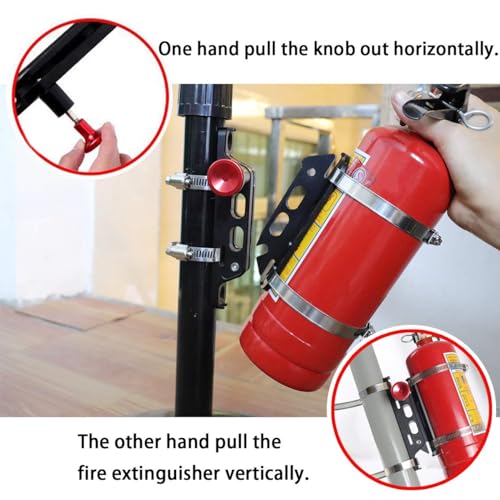 MFC New Multi-Purpose Aluminum Adjustable Fire Extinguisher Holder Mount with 8 Clamps(4 pcs Extra Adjustable Rings for Spare Using) Compatible with for Jeep Wrangler UTV Polaris RZR Ranger