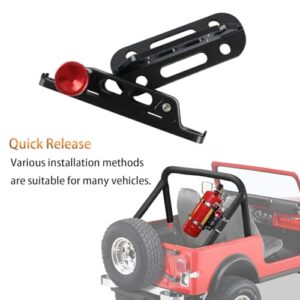 MFC New Multi-Purpose Aluminum Adjustable Fire Extinguisher Holder Mount with 8 Clamps(4 pcs Extra Adjustable Rings for Spare Using) Compatible with for Jeep Wrangler UTV Polaris RZR Ranger