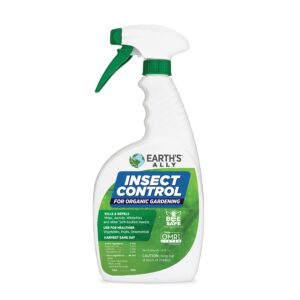 earth's ally insect control for plants | safe outdoor & indoor plant insecticide, spider mite, aphid & mealybug killer - effective spray for organic garden & household plants, ready-to-use, 24oz