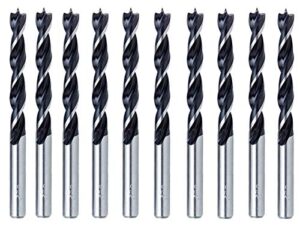 max-craft 5/32"-inch 10pcs brad point wood drill bit brad and spur point wood drills with special brad-point tip drilling for hardwood or softwood (5/32-10pcs)