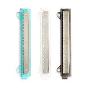 blue summit supplies set of 3 hole punch for binder, plastic portable ruler with hole puncher for binder or notebook, easy to use flat hole punch for school or office use, assorted colors, 3 pack