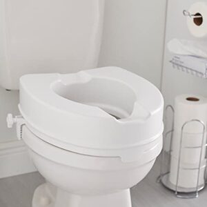 McKesson Raised Toilet Seat with Dual Locks, Fits Most Standard Toilets, 4 in H, 400 lbs Weight Capacity, 1 Count