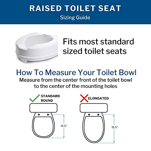McKesson Raised Toilet Seat with Dual Locks, Fits Most Standard Toilets, 4 in H, 400 lbs Weight Capacity, 1 Count