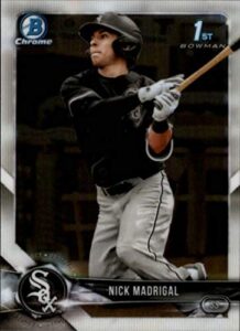 2018 bowman draft chrome baseball #bdc-38 nick madrigal chicago white sox official mlb trading card produced by topps