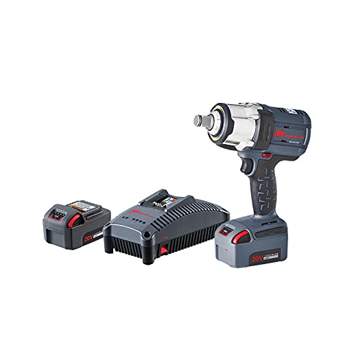 Ingersoll Rand W7172-K22 3/4" Impact Wrench and 2 Battery Kit, 4 Power Modes, Brushless Motor, 1500 ft-lbs Nut Busting Torque, 1000 ft-lbs Max Torque, LED Light Ring, Gray