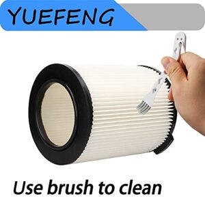 YUEFENG VF4000 Replacement Filter for Ridgid Wet Dry Vacuum 5 to 20 Gallon - Filter for Husky Vacuum 6 to 9 Gal - WD5500 WD0671 RV2400A RV2600B (2 Pack)