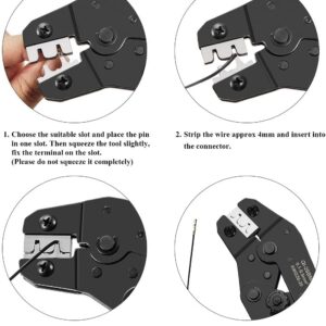 Qibaok Crimping Tool Kit Ratcheting Crimper with 1550PCS 2.54mm Dupont Connectors and 760pcs 2.54mm JST-XH Connectors for AWG 26-20(0.1-0.5mm²)