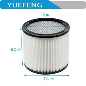 YUEFENG Filter Compatible with Shop-Vac 90350 90304 90333 Replacement fits most Wet/Dry Vacuum Cleaners 5 Gallon and above, Compare to Part 90304, 90585 (1 filter + 2 foam filter)…