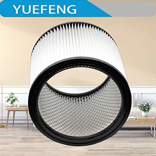 YUEFENG Filter Compatible with Shop-Vac 90350 90304 90333 Replacement fits most Wet/Dry Vacuum Cleaners 5 Gallon and above, Compare to Part 90304, 90585 (1 filter + 2 foam filter)…