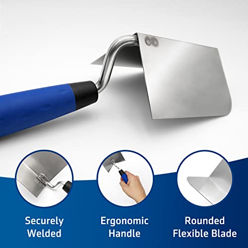 HOGARD Inside Corner Trowel | Best Corner Drywall Tool | Made of Stainless Steel with Internal Angle and Soft Grip Handle.